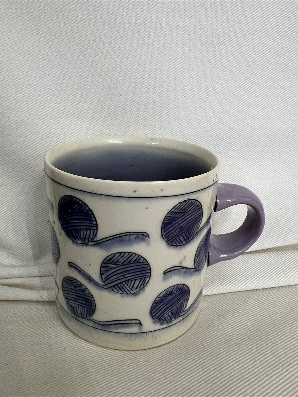 Bri Larson Art Knitting Ball Mug